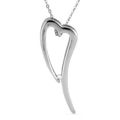 BUY STRELING SILVER WHITE DIAMOND DOUBLE CUT GEMSTONE STYLISH PENDANT